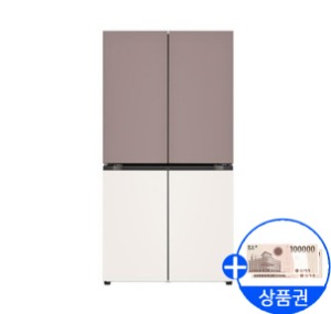 [LG]오브제 냉장고 4도어 870L (클레이핑크 베이지)
